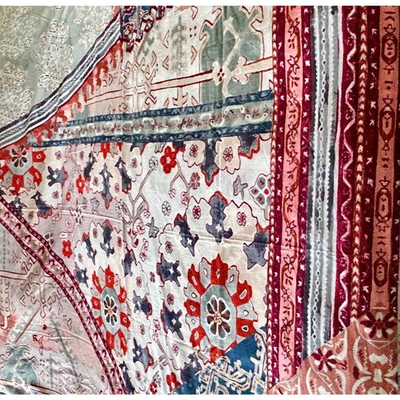 Anthropologie Risa Cotton Shower Curtain Boho Fall Multi-Color Neutrals 72x72 - Picture 16 of 16